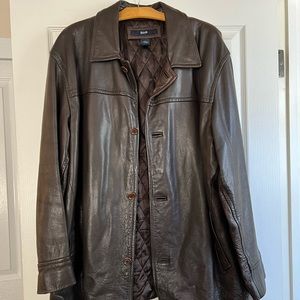 Original 90s Mens Gap leather coat!